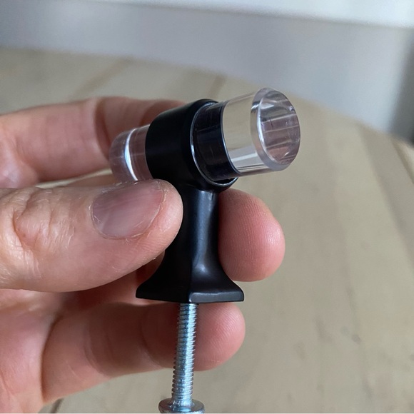 Knob, acrylic bar knob,Matt Black, and clear new in packaging by Liberty - Picture 8 of 17